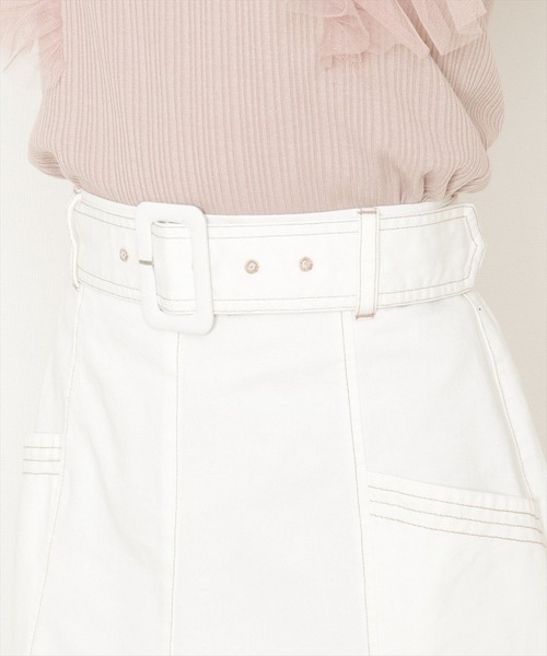 WILLSELECTION(ウィルセレクション)の「ベルト付テンセル風デニムナローフレアスカート(デニムスカート・レディース・オフホワイト/サックスブルー/ブルー・SMALL/MEDIUM)」の8枚目の写真