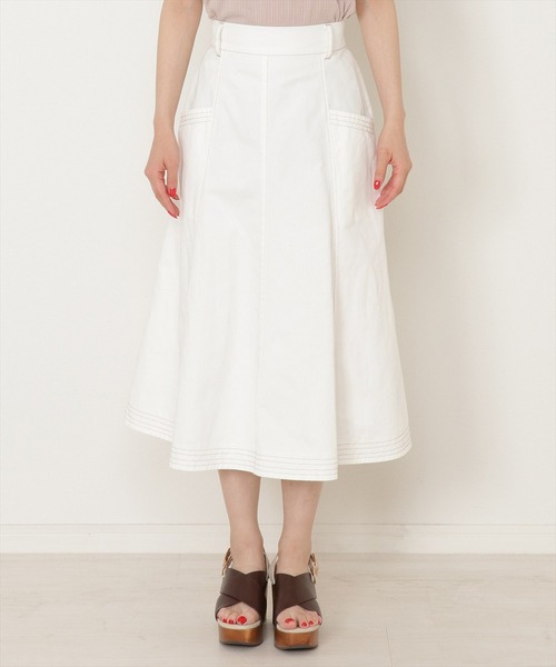 WILLSELECTION(ウィルセレクション)の「ベルト付テンセル風デニムナローフレアスカート(デニムスカート・レディース・オフホワイト/サックスブルー/ブルー・SMALL/MEDIUM)」の20枚目の写真