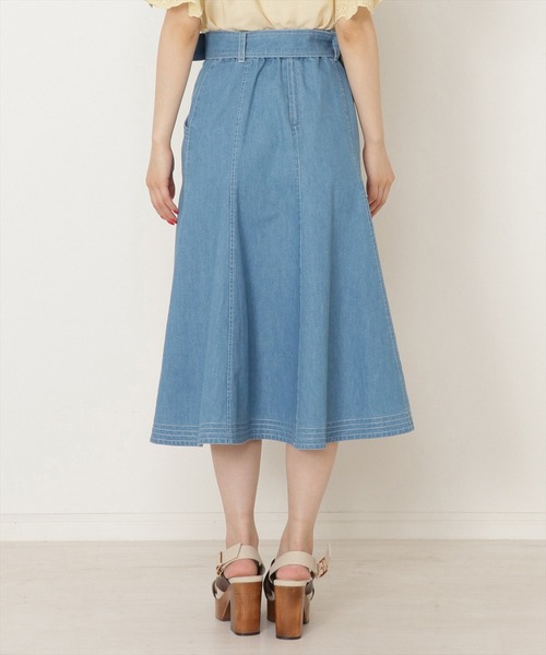 WILLSELECTION(ウィルセレクション)の「ベルト付テンセル風デニムナローフレアスカート(デニムスカート・レディース・オフホワイト/サックスブルー/ブルー・SMALL/MEDIUM)」の7枚目の写真