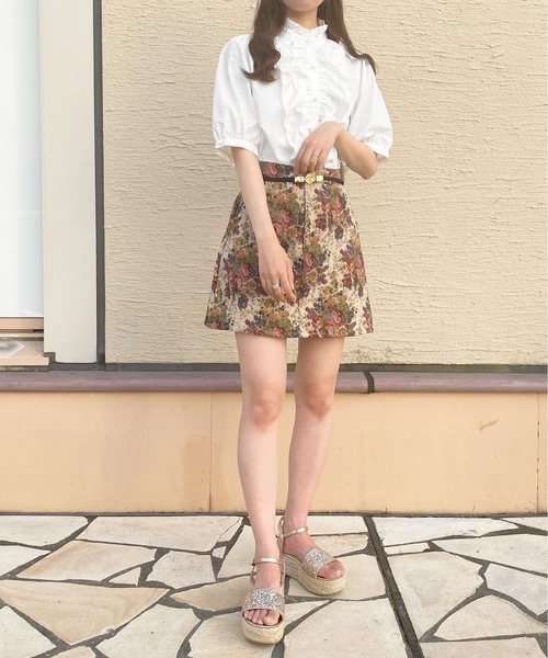 apres jour（アプレジュール）の「レース付きフリルブラウス【ZOZOTOWN限定アイテム】（シャツ/ブラウス・レディース・ブラック/オフホワイト・フリー/X-LARGE）」の5枚目の写真