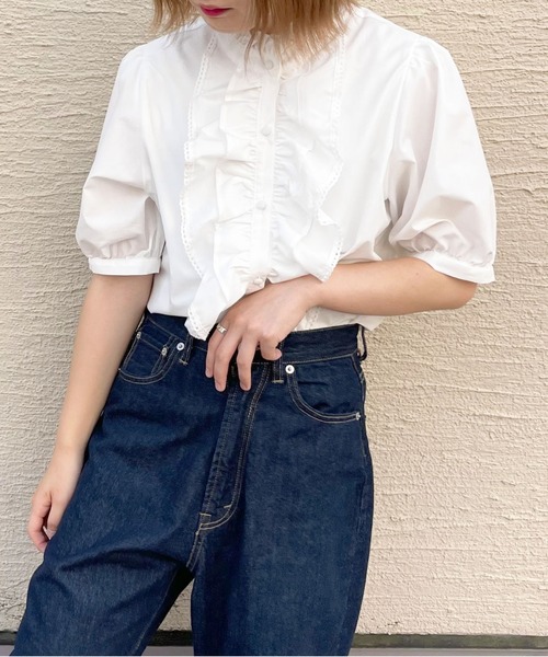 apres jour（アプレジュール）の「レース付きフリルブラウス【ZOZOTOWN限定アイテム】（シャツ/ブラウス・レディース・ブラック/オフホワイト・フリー/X-LARGE）」の8枚目の写真