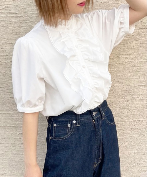 apres jour（アプレジュール）の「レース付きフリルブラウス【ZOZOTOWN限定アイテム】（シャツ/ブラウス・レディース・ブラック/オフホワイト・フリー/X-LARGE）」の9枚目の写真