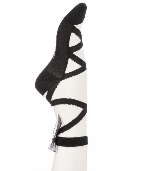 DearMyLove（ディアマイラブ）の「シースルーレースアップソックス（ソックス/靴下・レディース・ホワイト/ブラック・23-24cm）」の7枚目の写真