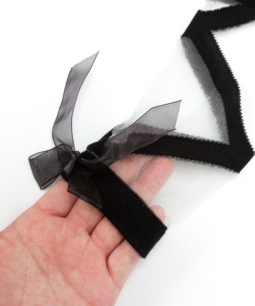 DearMyLove（ディアマイラブ）の「シースルーレースアップソックス（ソックス/靴下・レディース・ホワイト/ブラック・23-24cm）」の11枚目の写真