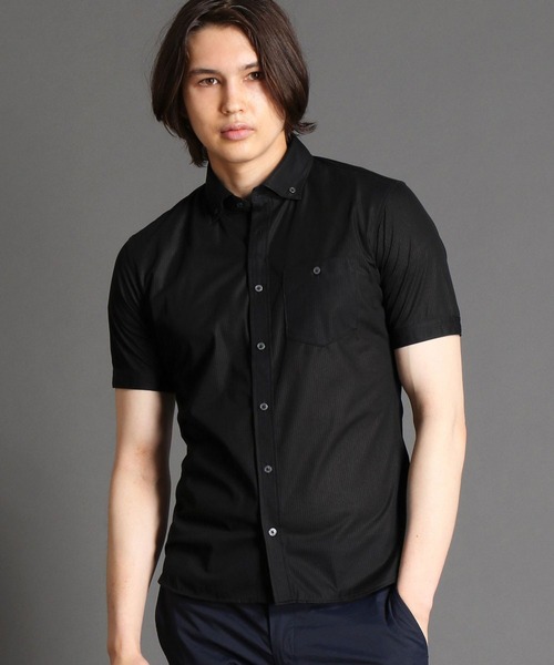 MONSIEUR NICOLE（ムッシュニコル）の「ボタンダウン ストライプ半袖シャツ（シャツ/ブラウス・メンズ・グレー/ブラック/トップグレー・X-LARGE/LARGE/MEDIUM）」の2枚目の写真