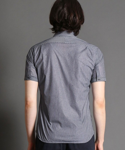 MONSIEUR NICOLE（ムッシュニコル）の「ボタンダウン ストライプ半袖シャツ（シャツ/ブラウス・メンズ・グレー/ブラック/トップグレー・X-LARGE/LARGE/MEDIUM）」の9枚目の写真