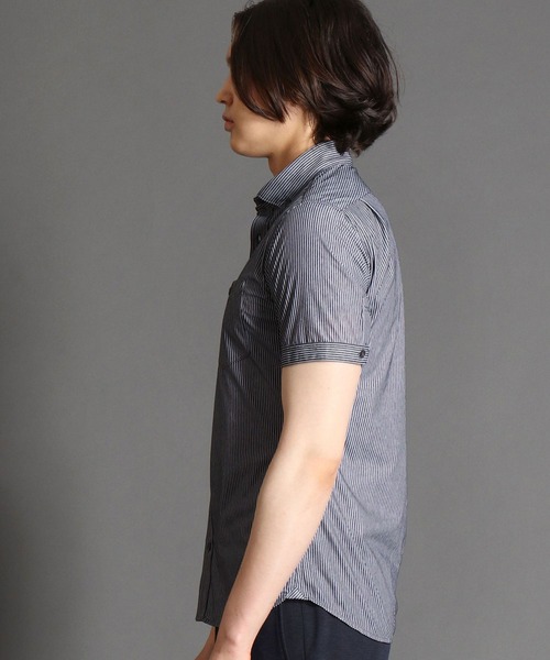 MONSIEUR NICOLE（ムッシュニコル）の「ボタンダウン ストライプ半袖シャツ（シャツ/ブラウス・メンズ・グレー/ブラック/トップグレー・X-LARGE/LARGE/MEDIUM）」の14枚目の写真