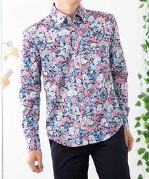 英国老舗ブランド プレミアムコットン花柄シャツ 日本縫製 Peter England