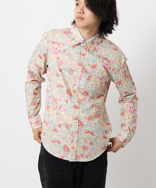 【英国発 Joules】花柄シャツ&amp;ボーダーシャツ　2枚組 pemsnf103034-yellowd.jpg