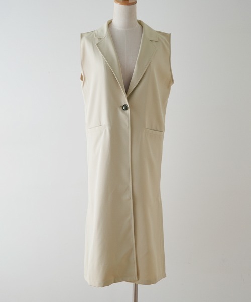 Futier land（フューティアランド）の「ツイルロングテーラードベスト（ベスト・レディース・ブラック/ベージュ/マスタード・FREE）」の21枚目の写真