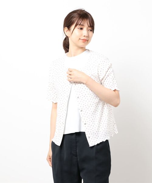 ehka sopo（エヘカソポ）の「小花柄カーディガン（カーディガン/ボレロ・レディース・レッド/チャコール/ブルー・ﾌﾘ-）」の8枚目の写真