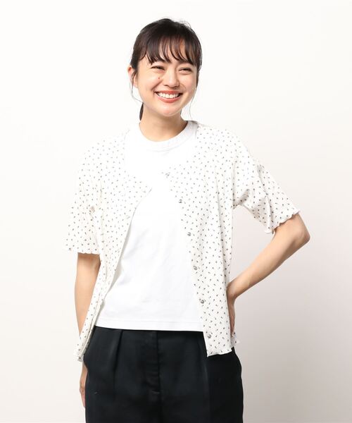 ehka sopo（エヘカソポ）の「小花柄カーディガン（カーディガン/ボレロ・レディース・レッド/チャコール/ブルー・ﾌﾘ-）」の7枚目の写真