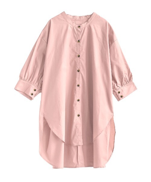 zootie（ズーティー）の「プレーンシャツ [バックシャーリング チュニック]（シャツ/ブラウス・レディース・ホワイト/ブラック/ダークオリーブ/ピンク系その他/ライトピンク/アイボリー/ネイビー・フリー）」の17枚目の写真