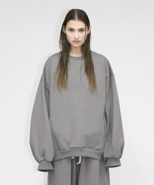 my beautiful landlet（マイビューティフルランドレット）の「【my beautiful landlet】 tumbler brushed back switching sweat（スウェット・メンズ・ブラック/グレー/レッド/オフホワイト・0/1）」の3枚目の写真