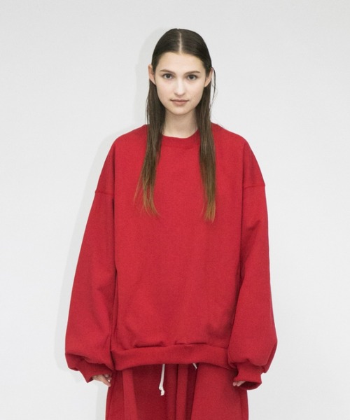 my beautiful landlet（マイビューティフルランドレット）の「【my beautiful landlet】 tumbler brushed back switching sweat（スウェット・メンズ・ブラック/グレー/レッド/オフホワイト・0/1）」の4枚目の写真