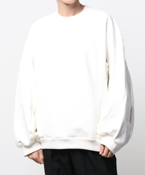 my beautiful landlet（マイビューティフルランドレット）の「【my beautiful landlet】 tumbler brushed back switching sweat（スウェット・メンズ・ブラック/グレー/レッド/オフホワイト・0/1）」の16枚目の写真