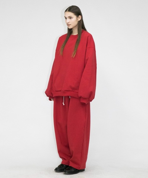 my beautiful landlet（マイビューティフルランドレット）の「【my beautiful landlet】 tumbler brushed back switching sweat（スウェット・メンズ・ブラック/グレー/レッド/オフホワイト・0/1）」の13枚目の写真