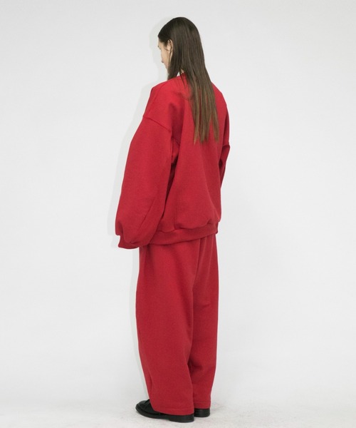 my beautiful landlet（マイビューティフルランドレット）の「【my beautiful landlet】 tumbler brushed back switching sweat（スウェット・メンズ・ブラック/グレー/レッド/オフホワイト・0/1）」の14枚目の写真