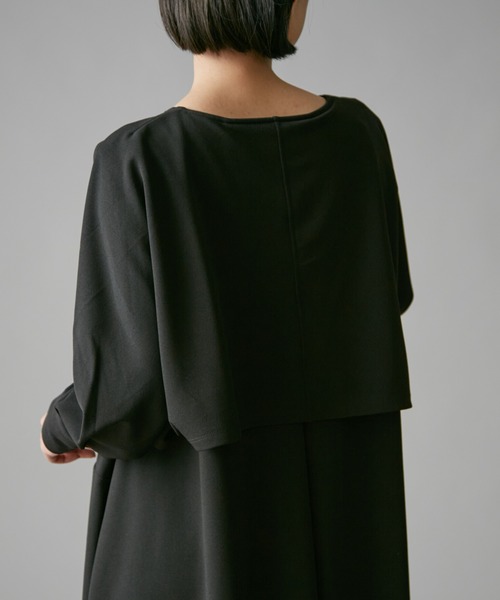 ear PAPILLONNER(イアパピヨネ)の「【SUM1 STYLE(スミ スタイル)】ノースリーブ袖付きワンピース(ワンピース・レディース・ブラック/レッド・FREE)」の7枚目の写真