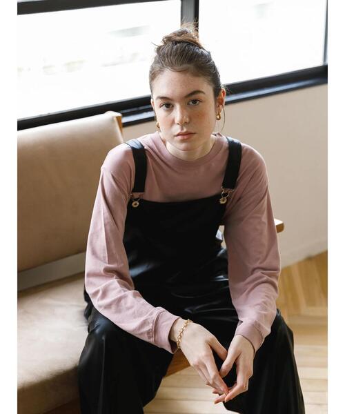 koe（コエ）の「ピグメントロングTシャツ*（Tシャツ/カットソー・レディース・オレンジ/ライトベージュ/ピンクベージュ/チャコールグレー/ブルーグリーン・L/M/S）」の10枚目の写真