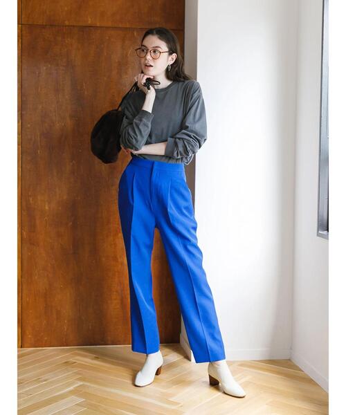 koe（コエ）の「ピグメントロングTシャツ*（Tシャツ/カットソー・レディース・オレンジ/ライトベージュ/ピンクベージュ/チャコールグレー/ブルーグリーン・L/M/S）」の17枚目の写真