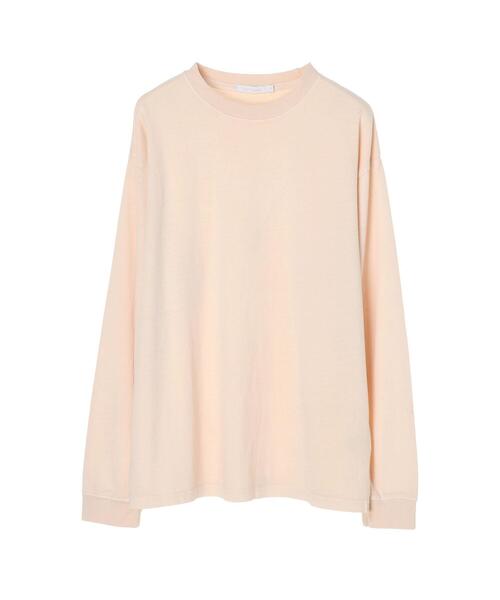 koe（コエ）の「ピグメントロングTシャツ*（Tシャツ/カットソー・レディース・オレンジ/ライトベージュ/ピンクベージュ/チャコールグレー/ブルーグリーン・L/M/S）」の2枚目の写真