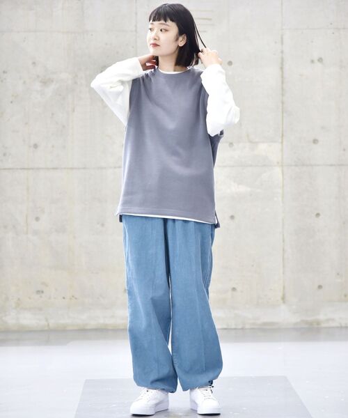 MACOBER（マコバ）の「【SHIPS別注】MACOBER: コーデュロイ ドローストリングス ワイド イージー パンツ（その他パンツ・メンズ・ベージュ/ピンク/ネイビー/グレー/ライトブルー・LARGE/MEDIUM/SMALL）」の14枚目の写真