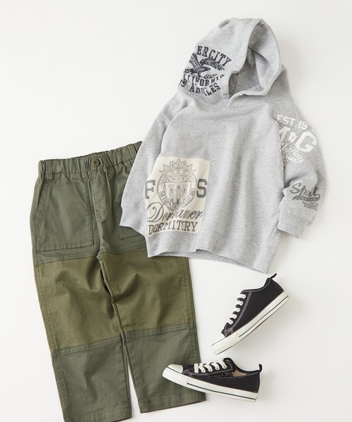 CIAOPANIC TYPY（チャオパニックティピー）の「【KIDS】リメイク風スウェットフーディー（パーカー・キッズ・チャコールグレー/グレー・SMALL/MEDIUM/LARGE/X-LARGE/XX-LARGE）」の3枚目の写真