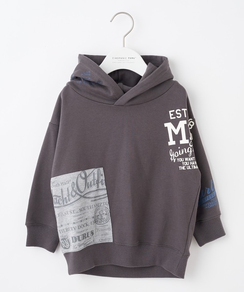 CIAOPANIC TYPY（チャオパニックティピー）の「【KIDS】リメイク風スウェットフーディー（パーカー・キッズ・チャコールグレー/グレー・SMALL/MEDIUM/LARGE/X-LARGE/XX-LARGE）」の8枚目の写真