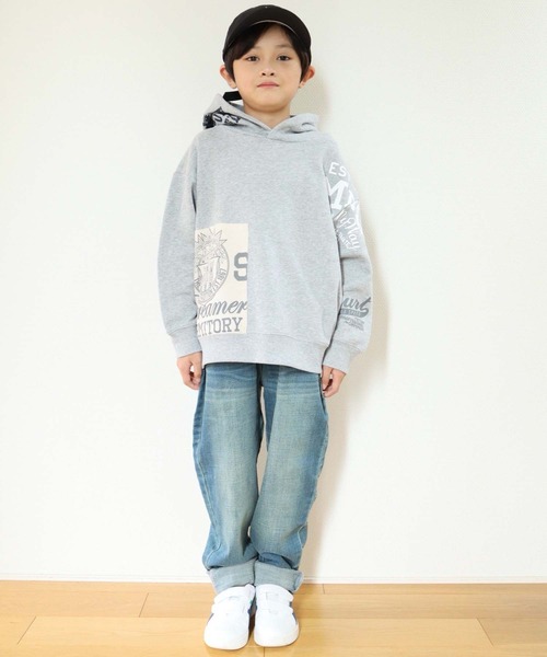 CIAOPANIC TYPY（チャオパニックティピー）の「【KIDS】リメイク風スウェットフーディー（パーカー・キッズ・チャコールグレー/グレー・SMALL/MEDIUM/LARGE/X-LARGE/XX-LARGE）」の5枚目の写真