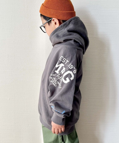 CIAOPANIC TYPY（チャオパニックティピー）の「【KIDS】リメイク風スウェットフーディー（パーカー・キッズ・チャコールグレー/グレー・SMALL/MEDIUM/LARGE/X-LARGE/XX-LARGE）」の15枚目の写真
