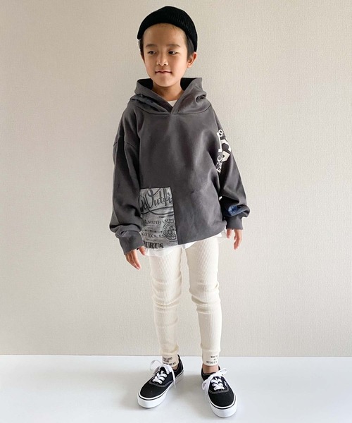 CIAOPANIC TYPY（チャオパニックティピー）の「【KIDS】リメイク風スウェットフーディー（パーカー・キッズ・チャコールグレー/グレー・SMALL/MEDIUM/LARGE/X-LARGE/XX-LARGE）」の11枚目の写真