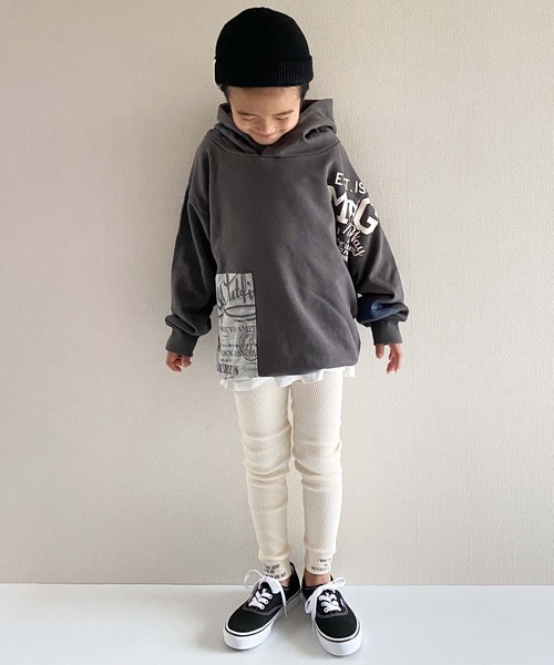 CIAOPANIC TYPY（チャオパニックティピー）の「【KIDS】リメイク風スウェットフーディー（パーカー・キッズ・チャコールグレー/グレー・SMALL/MEDIUM/LARGE/X-LARGE/XX-LARGE）」の10枚目の写真