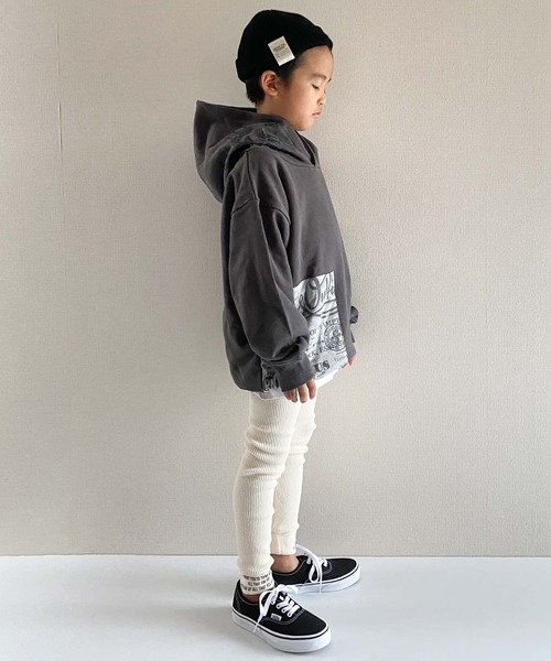 CIAOPANIC TYPY（チャオパニックティピー）の「【KIDS】リメイク風スウェットフーディー（パーカー・キッズ・チャコールグレー/グレー・SMALL/MEDIUM/LARGE/X-LARGE/XX-LARGE）」の9枚目の写真