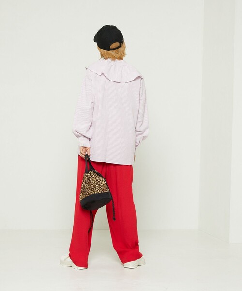 FREAK'S STORE（フリークスストア）の「カラーストライプフリル3wayブラウス（シャツ/ブラウス・レディース・サックスブルー/ピンク/ブラック/グレー・ﾌﾘ-）」の13枚目の写真