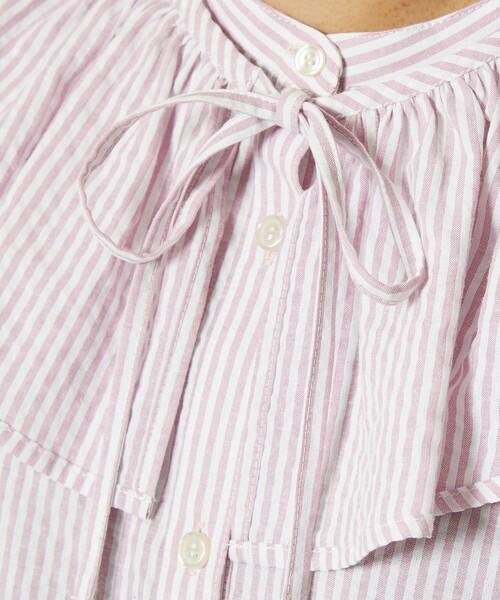 FREAK'S STORE（フリークスストア）の「カラーストライプフリル3wayブラウス（シャツ/ブラウス・レディース・サックスブルー/ピンク/ブラック/グレー・ﾌﾘ-）」の18枚目の写真