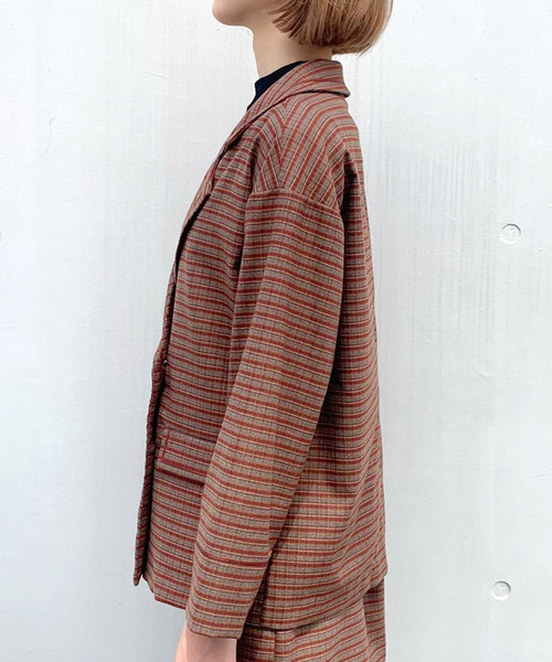 TITTY&CO.(ティティーアンドコー)の「★チェックオーバージャケット(テーラードジャケット・レディース・ブラウン/グリーン/グレー・FREE)」の12枚目の写真