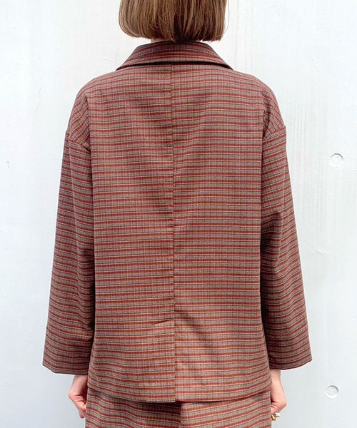 TITTY&CO.(ティティーアンドコー)の「★チェックオーバージャケット(テーラードジャケット・レディース・ブラウン/グリーン/グレー・FREE)」の8枚目の写真