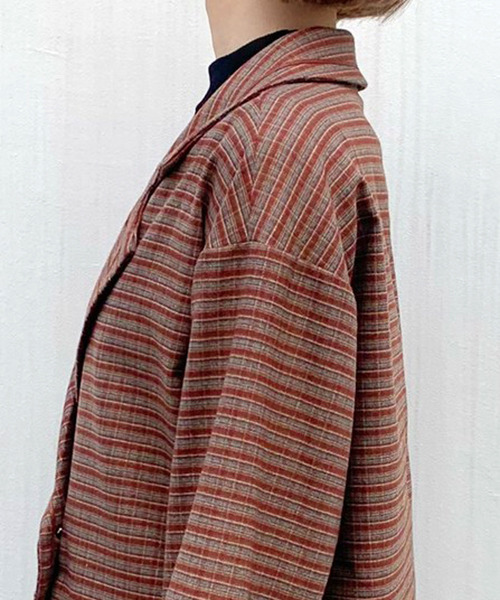 TITTY&CO.(ティティーアンドコー)の「★チェックオーバージャケット(テーラードジャケット・レディース・ブラウン/グリーン/グレー・FREE)」の11枚目の写真