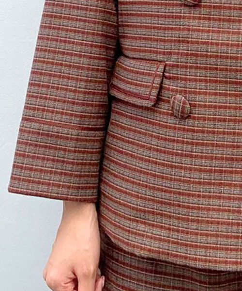 TITTY&CO.(ティティーアンドコー)の「★チェックオーバージャケット(テーラードジャケット・レディース・ブラウン/グリーン/グレー・FREE)」の6枚目の写真