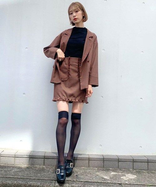 TITTY&CO.(ティティーアンドコー)の「★チェックオーバージャケット(テーラードジャケット・レディース・ブラウン/グリーン/グレー・FREE)」の15枚目の写真