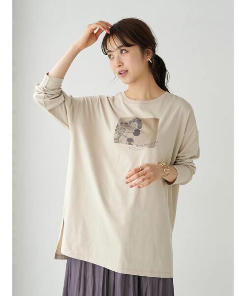 earth music&ecology(アースミュージックアンドエコロジー)の「Everything feels right ロンT *(Tシャツ/カットソー・レディース・ベージュ/オフホワイト・FREE)」の4枚目の写真