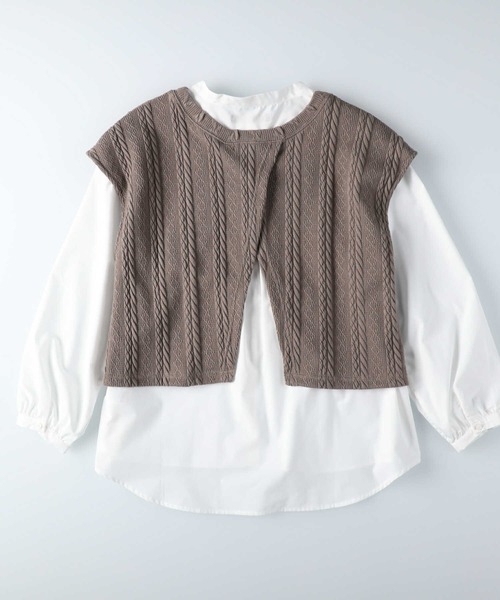 HONEYSUCKLE ROSE（ハニーサックルローズ）の「【HONEYSUCKLE ROSE】3点セットスリットベスト(ベスト・ブラウス・付け衿)（アンサンブル・レディース・ブラック/グレー・L/M）」の20枚目の写真