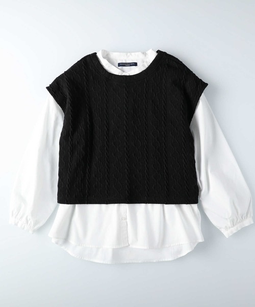 HONEYSUCKLE ROSE（ハニーサックルローズ）の「【HONEYSUCKLE ROSE】3点セットスリットベスト(ベスト・ブラウス・付け衿)（アンサンブル・レディース・ブラック/グレー・L/M）」の9枚目の写真