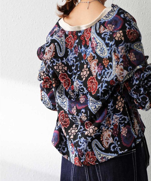 antiqua（アンティカ）の「花柄×ペイズリー柄 ゴブランショート