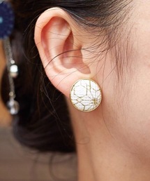 カヤ | 【カヤ】友禅和紙 金彩イヤリング(イヤリング)