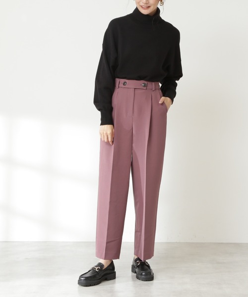 N.（N. Natural Beauty Basic）（エヌエヌナチュラルビューティーベーシック）の「【S Size Line】◆ボタンベルトストレートパンツ（その他パンツ・レディース・ブラウン/ブルー/ピンク・SMALL/MEDIUM）」の3枚目の写真