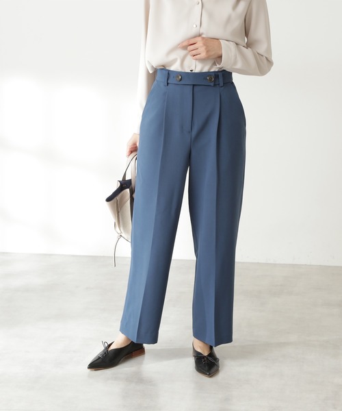 N.（N. Natural Beauty Basic）（エヌエヌナチュラルビューティーベーシック）の「【S Size Line】◆ボタンベルトストレートパンツ（その他パンツ・レディース・ブラウン/ブルー/ピンク・SMALL/MEDIUM）」の2枚目の写真