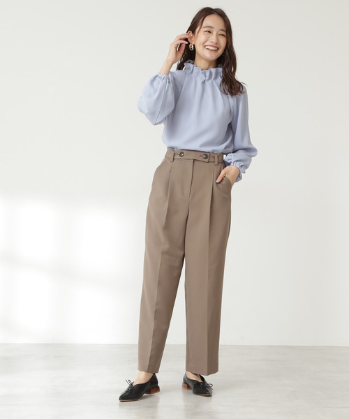 N.（N. Natural Beauty Basic）（エヌエヌナチュラルビューティーベーシック）の「【S Size Line】◆ボタンベルトストレートパンツ（その他パンツ・レディース・ブラウン/ブルー/ピンク・SMALL/MEDIUM）」の10枚目の写真