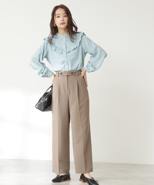 N.（N. Natural Beauty Basic）（エヌエヌナチュラルビューティーベーシック）の「【S Size Line】◆ボタンベルトストレートパンツ（その他パンツ・レディース・ブラウン/ブルー/ピンク・SMALL/MEDIUM）」の15枚目の写真